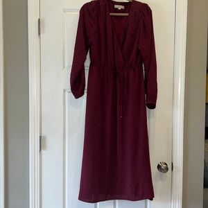 Loft Mid Calf Wrap Dress